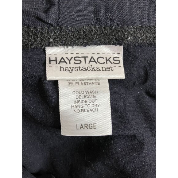 Haystacks Black Floral Embroidered Skirt Women's Large Whimsigoth Witchy Y2K - Picture 9 of 10